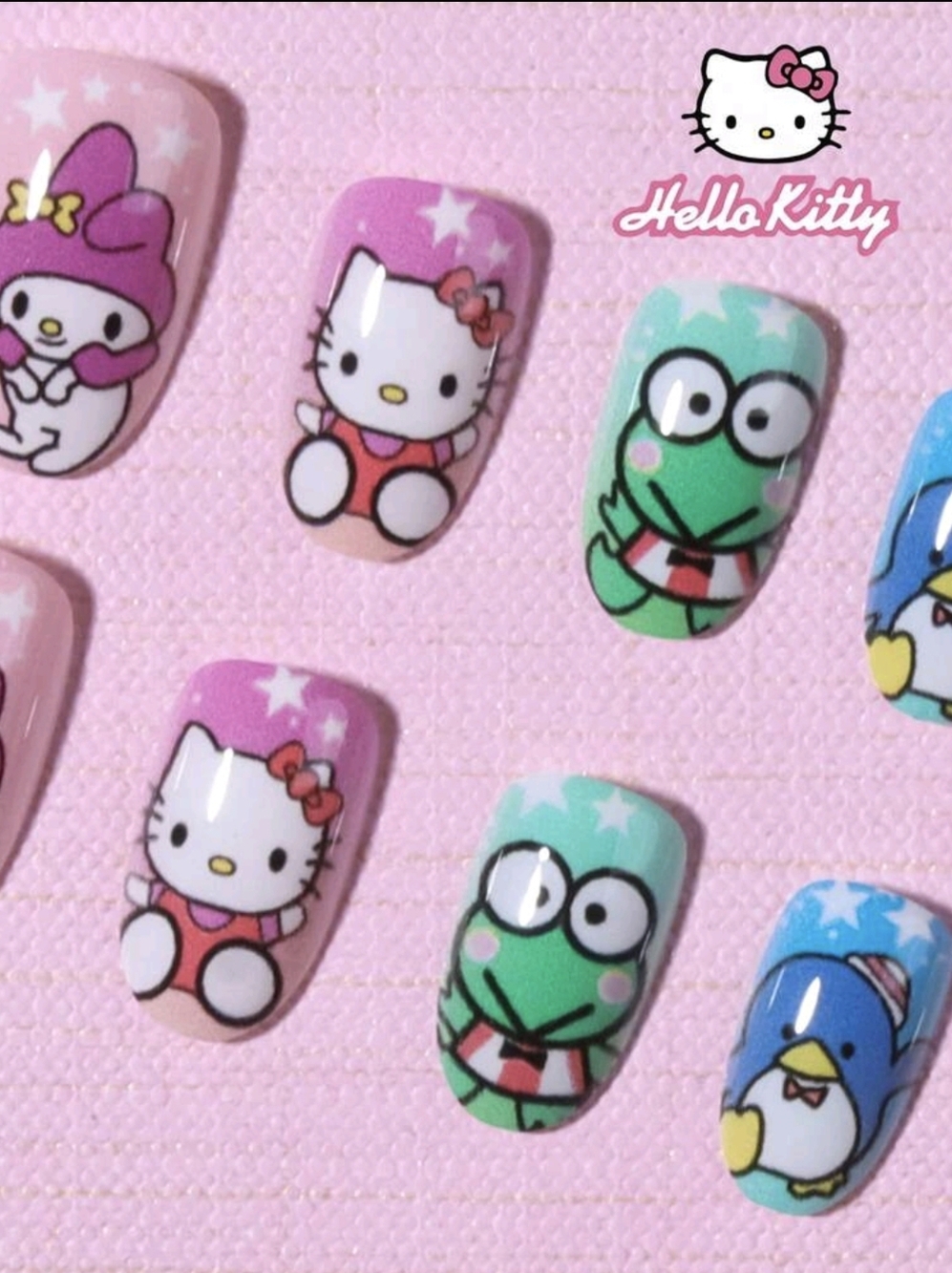 Hello Kitty Multicolor Character Nail Art - Picture 3 of 7
